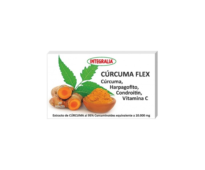 Cúrcuma flex bienestar huesos y articulaciones 20 viales de 10ml Integralia