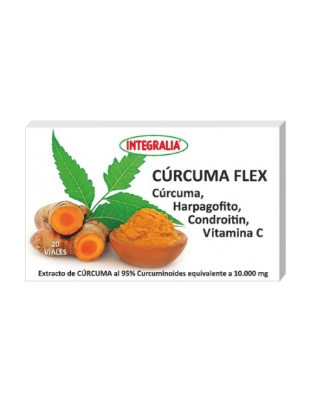 Cúrcuma flex bienestar huesos y articulaciones 20 viales de 10ml Integralia