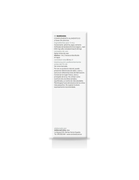 Extracto de Bardana Fórmula XXI 50 ml Soria Natural