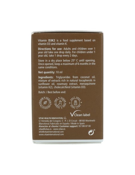 Vitamina D3K2 10 ml Vitae