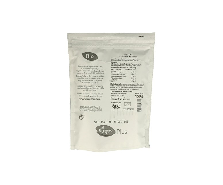 Canela Superalimento Bio 150 g El Granero Integral