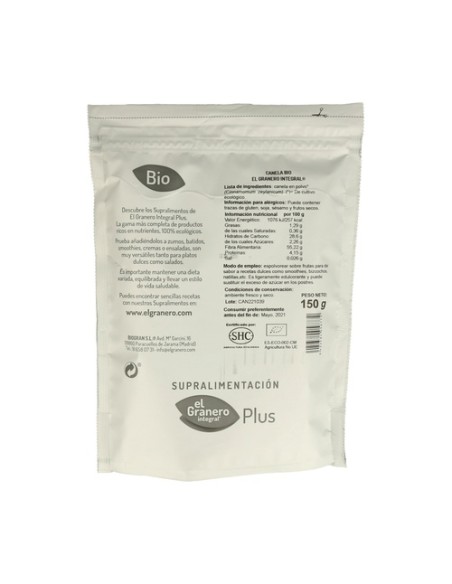 Canela Superalimento Bio 150 g El Granero Integral