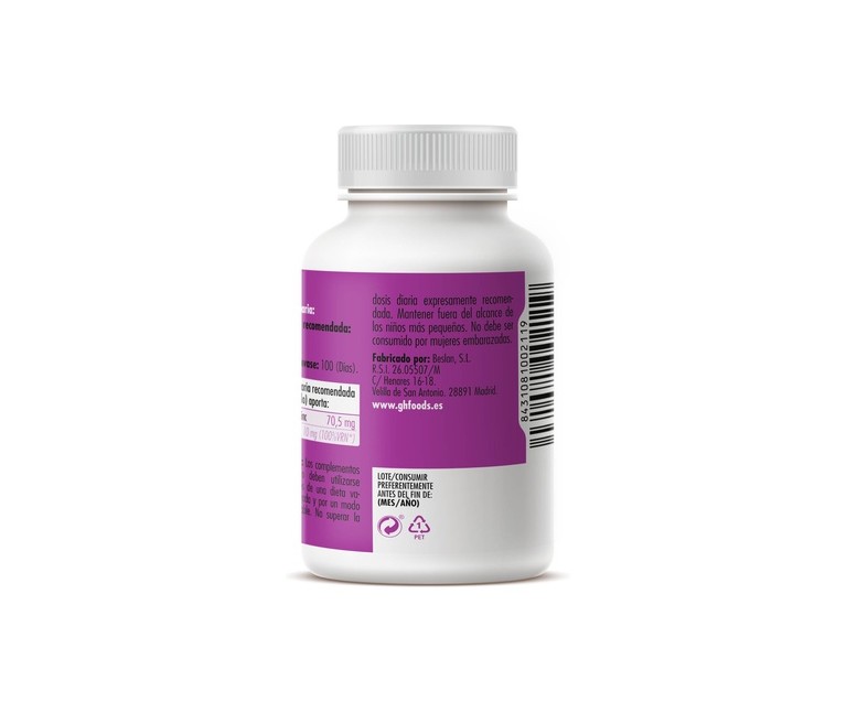 Zinc 100 comprimidos de 500mg GHF