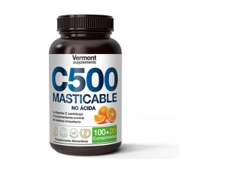 Vitamina C500 de naranja no acida masticable