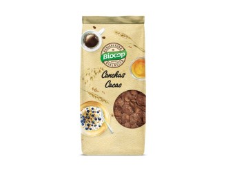 Conchas crujientes de cereales con chocolate