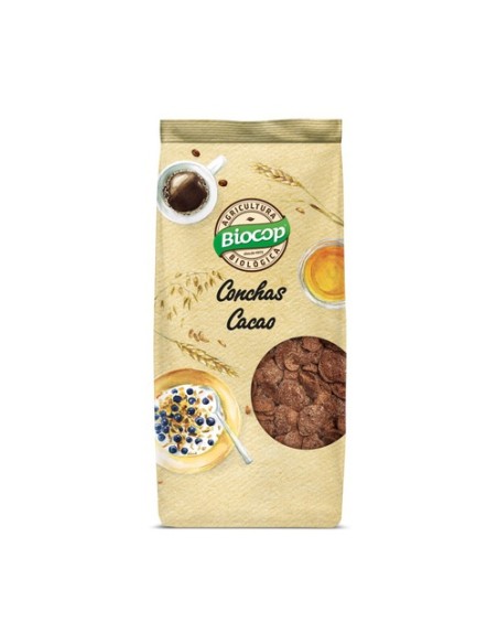 Conchas crujientes de cereales con chocolate 250 g Biocop