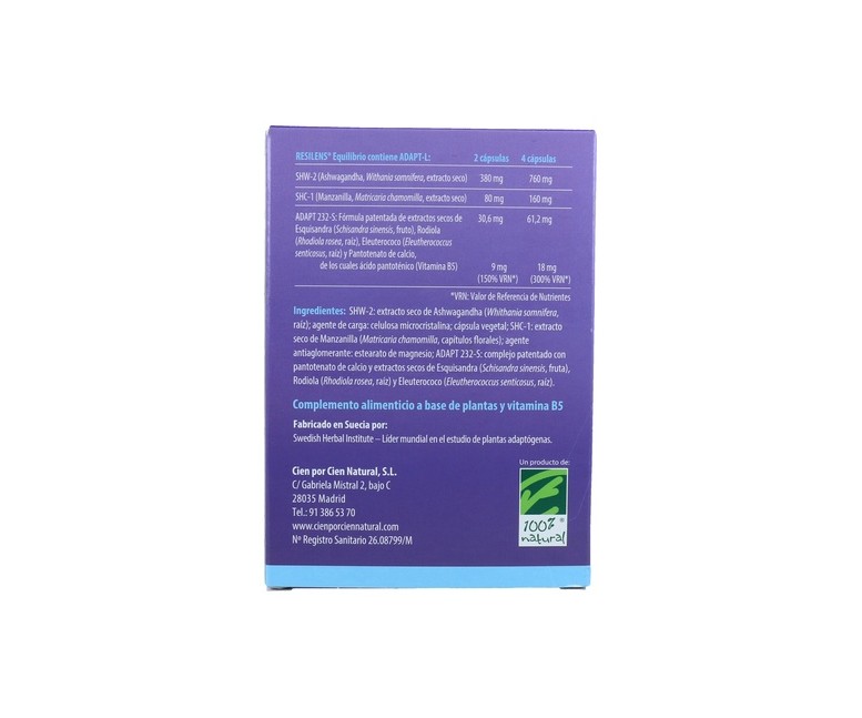 Resiliens® Equilibrio 60 cápsulas 100% Natural