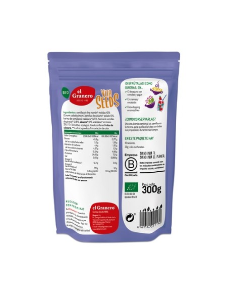 Vitaseeds semillas molidas para desayuno sin gluten Bio 300 g El Granero Integral