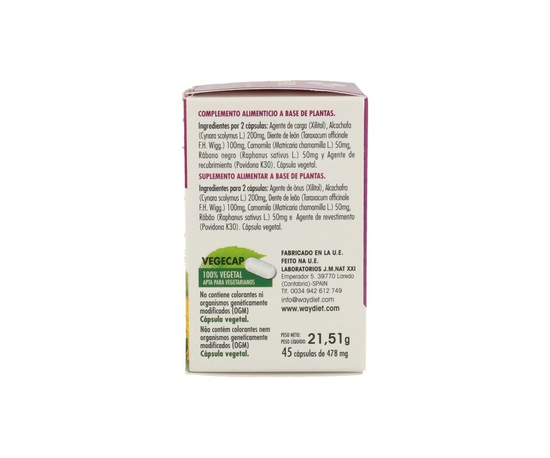 Phytocomplex Hepabil 45 cápsulas Waydiet