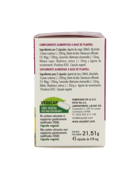 Phytocomplex Hepabil 45 cápsulas Waydiet