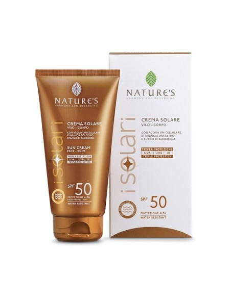 Crema solar para rostro y cuerpo SPF50 150 ml de crema Nature's