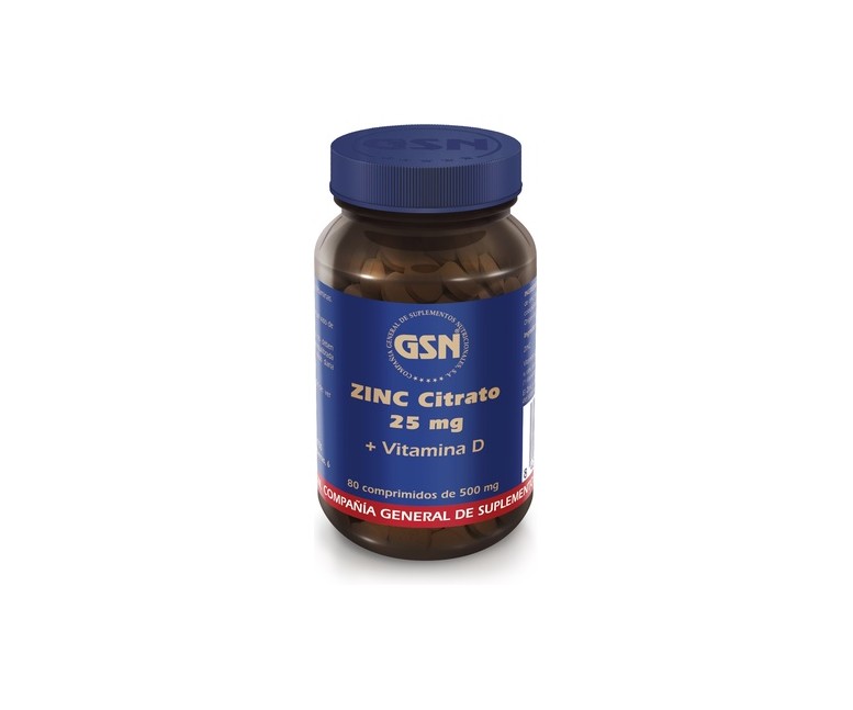 Zinc de citrato 25mg 80 comprimidos de 500mg Gsn