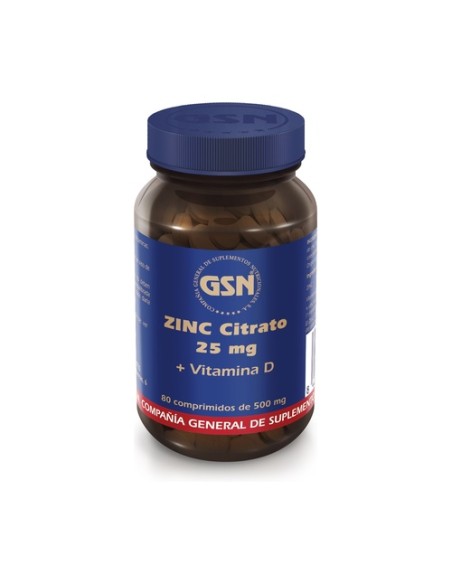 Zinc de citrato 25mg 80 comprimidos de 500mg Gsn