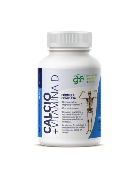 Calcio + vitamina D 1000mg 100 comprimidos masticables de 1000 mg GHF