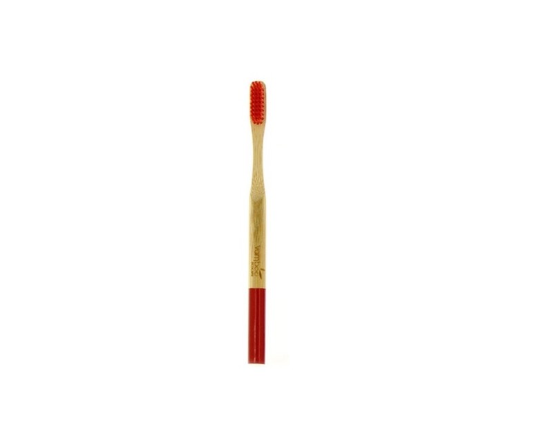 Cepillo bambú adulto suave rojo 1 unidad Vamboo