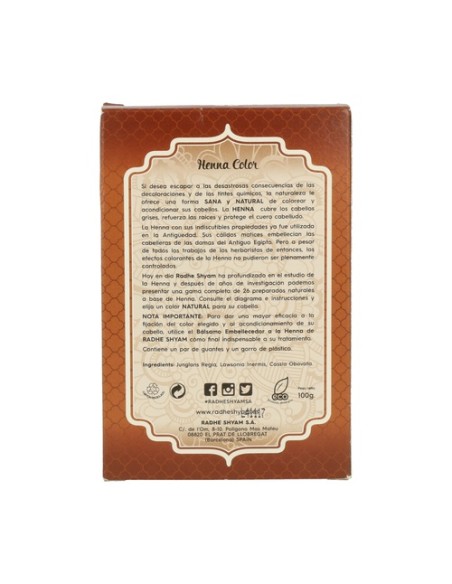 Henna color Castaño claro 100 g Radhe Shyam