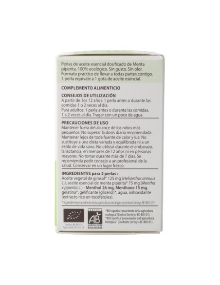 Perlas Menta piperita Bio 60 perlas (Menta) Pranarom