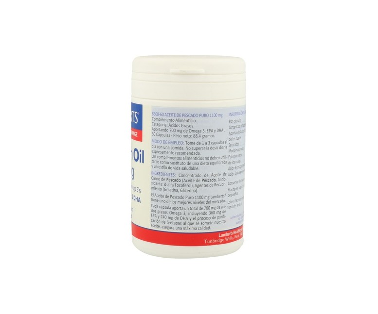 Aceite puro de pescado 60 perlas Lamberts