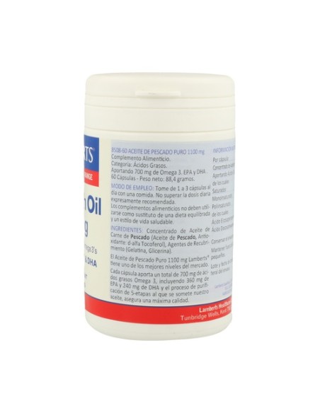 Aceite puro de pescado 60 perlas Lamberts