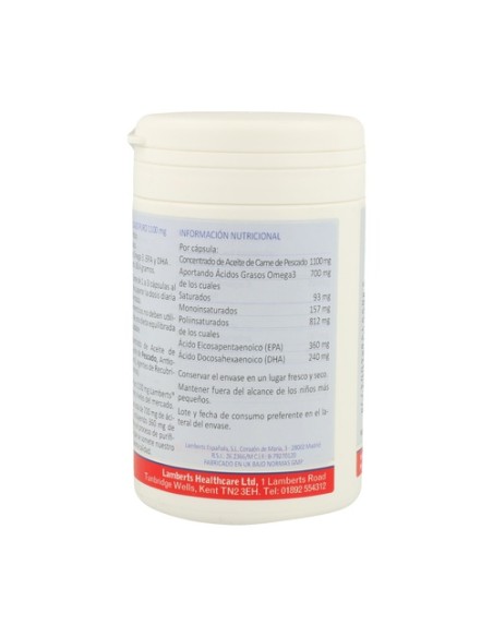 Aceite puro de pescado 60 perlas Lamberts
