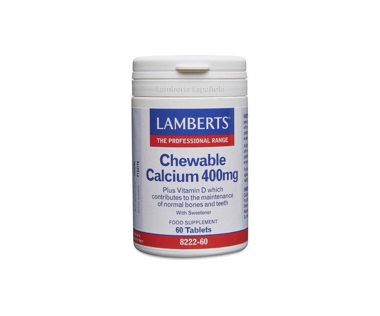 Calcio masticable 60 comprimidos masticables de 400 mg Lamberts