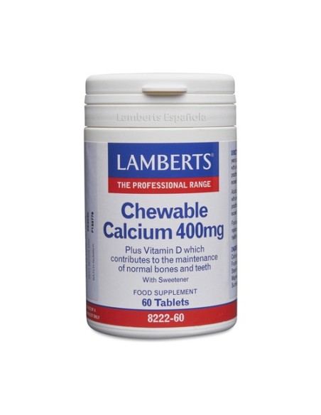 Calcio masticable 60 comprimidos masticables de 400 mg Lamberts