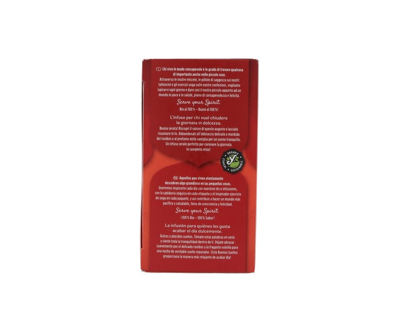 Infusión ayurvédica Buenos Sueños con Rooibos y Vainilla 17 bolsitas infusoras de 1.8g Yogi Tea