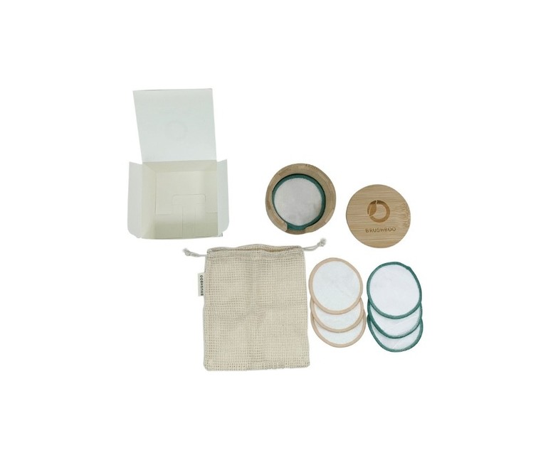Discos Desmaquillantes con Bolsa de Algodón y Caja de Bamboo 1 unidad Brushboo