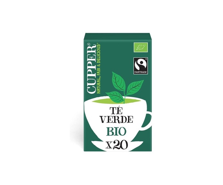 Infusión té verde clásico Bio 20 bolsitas infusoras Cupper