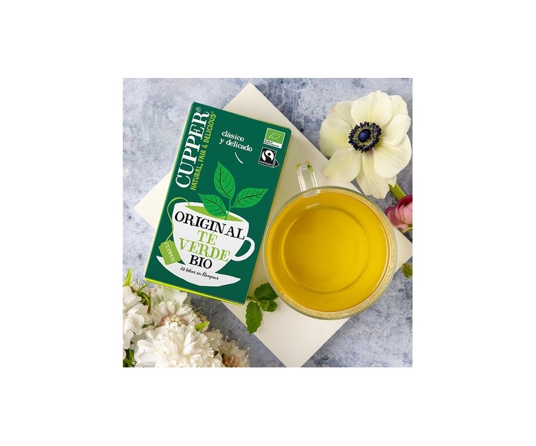 Infusión té verde clásico Bio 20 bolsitas infusoras Cupper