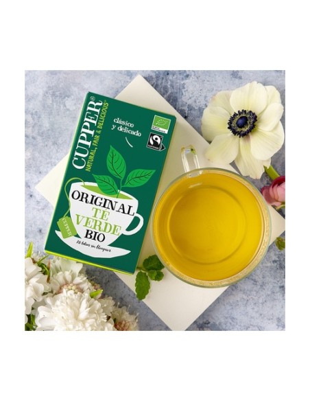 Infusión té verde clásico Bio 20 bolsitas infusoras Cupper