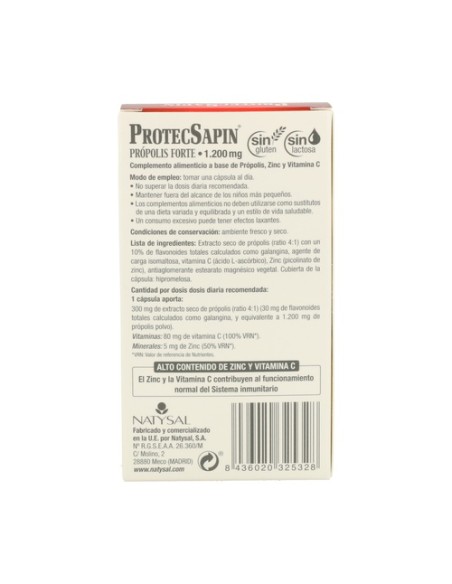Protecsapin Própolis forte 1.200 mg 20 cápsulas Natysal