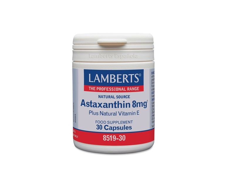 Astaxantina 8 mg con Vitamina E natural 30 cápsulas Lamberts