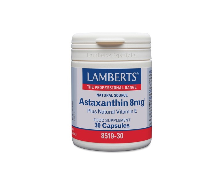 Astaxantina 8 mg con Vitamina E natural 30 cápsulas Lamberts