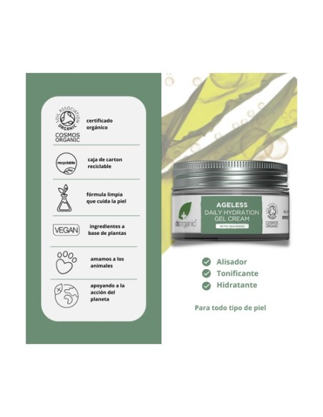 Crema de día en gel algas marinas siempre joven 50 ml de gel Dr. Organic