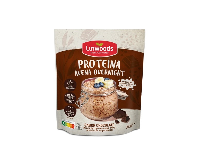 Avena overnight proteína 300 g de polvo (Chocolate) Linwoods