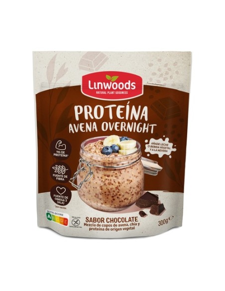 Avena overnight proteína 300 g de polvo (Chocolate) Linwoods