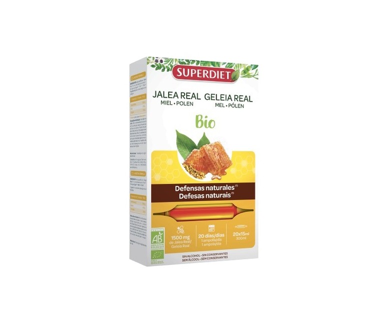 Miel de acacia, propóleo, polen Bio (inmunidad) 20 ampollas de 15ml Superdiet