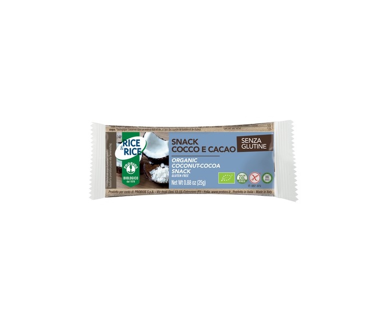 Snack de arroz con coco y cacao 25 g (Cacao - Coco) Probios