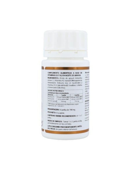 Holovit® Vitamina D3 2.000 UI + K2 60 µg 50 perlas Equisalud