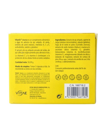 Vitarlic Cleanse 90 cápsulas Vitae