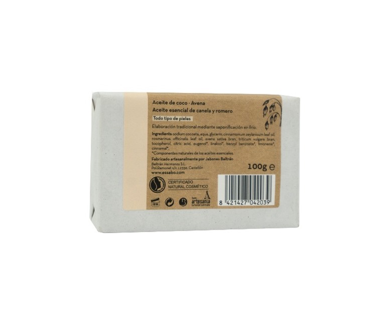 Jabón natural avena 1 unidad de 100g Essabo