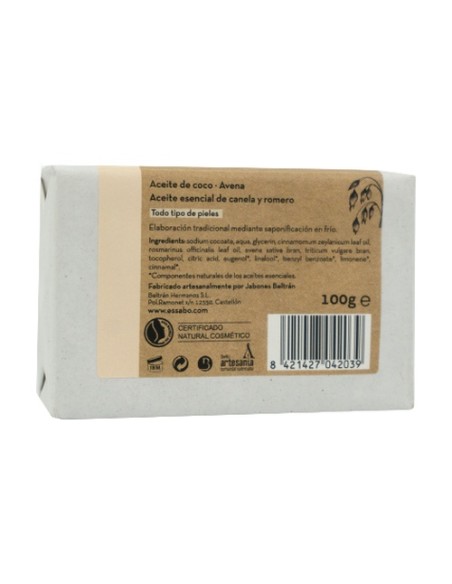 Jabón natural avena 1 unidad de 100g Essabo