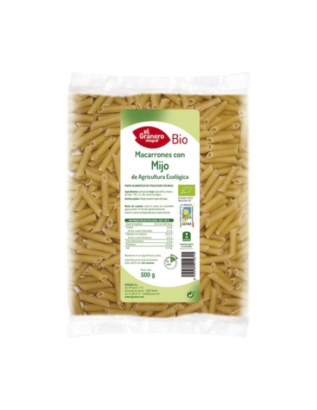 Macarrones con Mijo Bio 500 g El Granero Integral