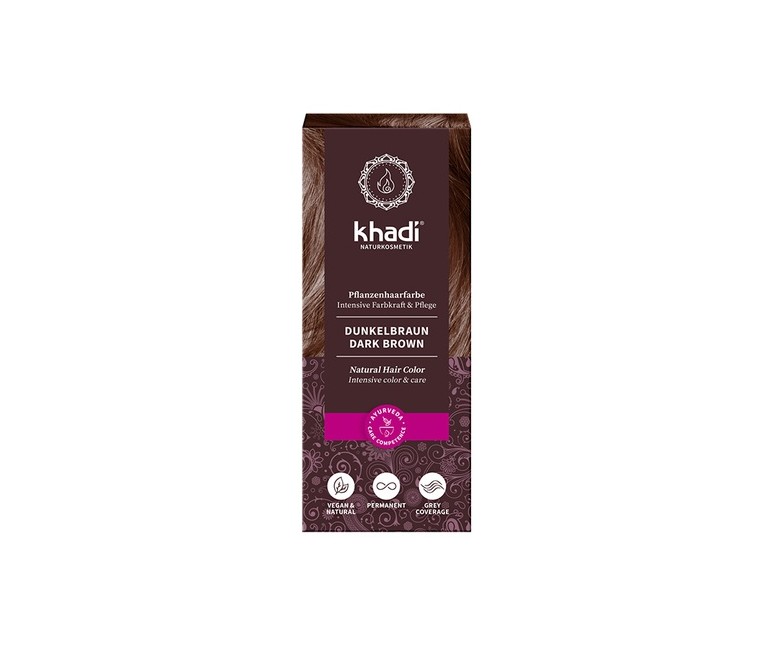 Tinte vegetal Castaño Oscuro 100 g (Castaño oscuro) Khadi
