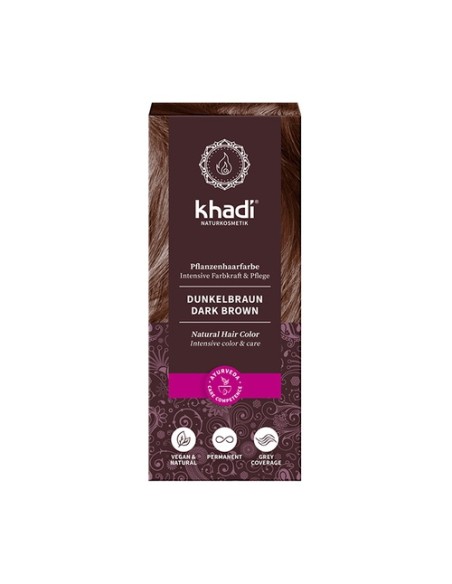 Tinte vegetal Castaño Oscuro 100 g (Castaño oscuro) Khadi