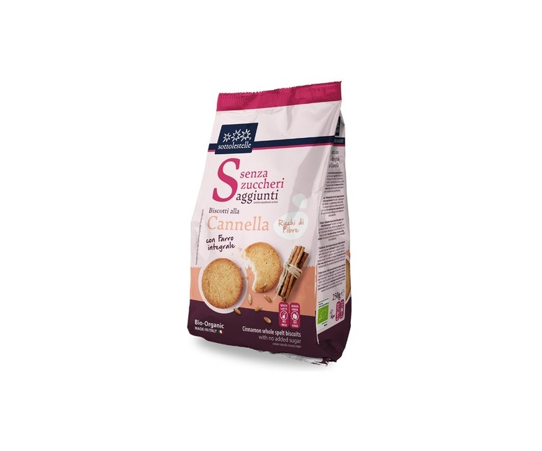 Galleta espelta canela sin azúcar 250 g (Canela) Sottolestelle