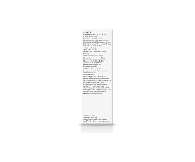 Extracto de Olivo (Fórmula XXI) 50 ml Soria Natural