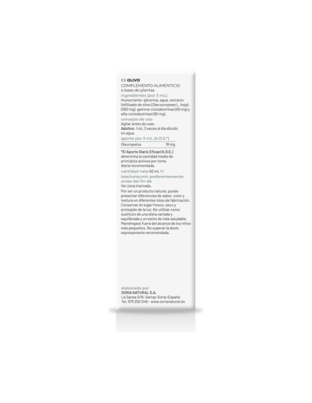 Extracto de Olivo (Fórmula XXI) 50 ml Soria Natural