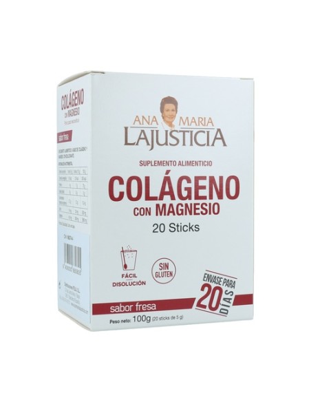 Colágeno con magnesio 20 sobres de 5g (Fresa) Ana Maria Lajusticia